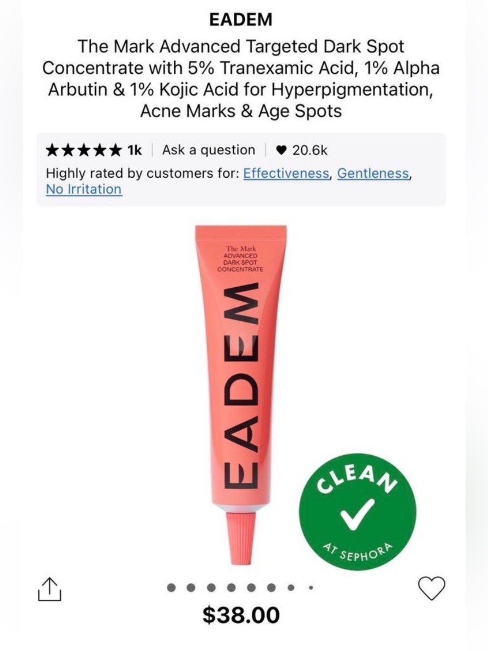 EADEM The Mark Advanced Dark Spot Concentrate acne spots - Picture 2 of 6